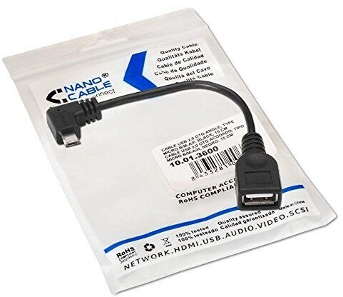 Nanocable USB 2.0 OTG-Kabel Micro B/M-A/H gewinkelt 15cm schwarz (10.01.3600), Bild 4