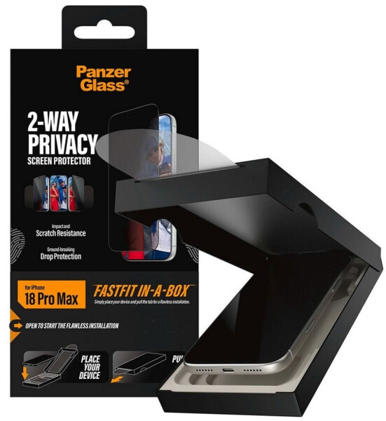 PanzerGlass 2-Way Privacy Displayschutz iPhone 17/18 Pro Max Ultra-Wide FastFit (PG14695), Bild 17