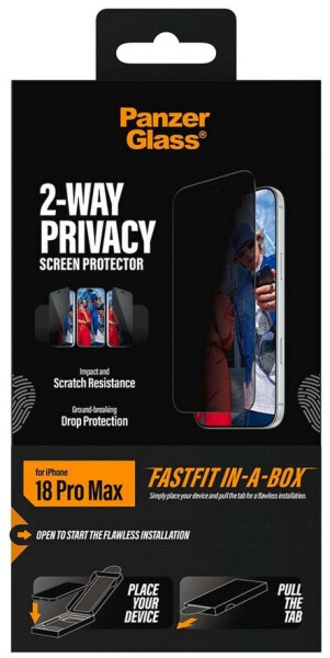 PanzerGlass 2-Way Privacy Displayschutz iPhone 17/18 Pro Max Ultra-Wide FastFit (PG14695), Bild 18