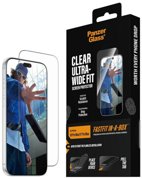 PanzerGlass Displayschutz iPhone 17/18 Pro Max Ultra Wide Fit FastFit (PG36232)