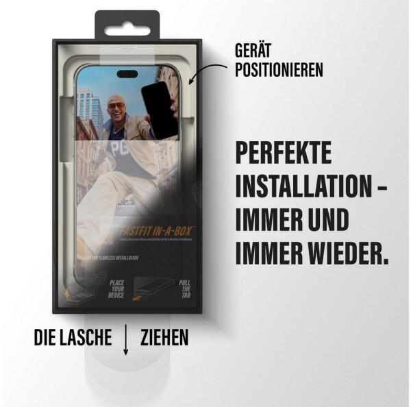 PanzerGlass Displayschutz iPhone 17/18 Pro Max Ultra Wide Fit FastFit (PG36232), Bild 5