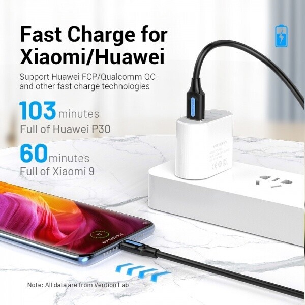 Vention USB-A auf USB-C Kabel 1m 60W 3A (COKBF), Bild 3