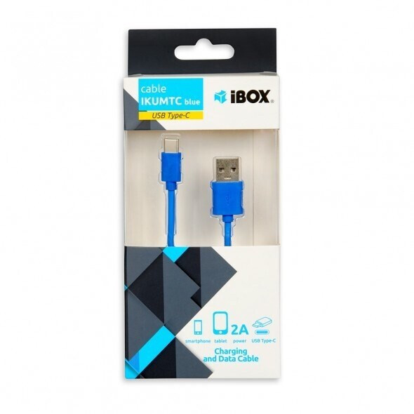iBOX IKUMTCB USB-A auf USB-C Kabel USB 2.0 1m 3A blau (IKUMTCB), Bild 2