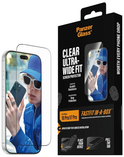 PanzerGlass Displayschutz iPhone 17 Pro / 18 Pro Ultra-Wide Fit FastFit (PG56343)