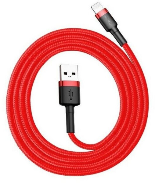 Baseus Cafule USB-auf-Lightning-Kabel 2,4A 1m schwarz/rot (CALKLF-B09)