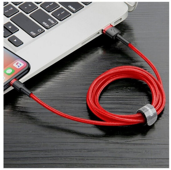 Baseus Cafule USB-auf-Lightning-Kabel 2,4A 1m schwarz/rot (CALKLF-B09), Bild 5