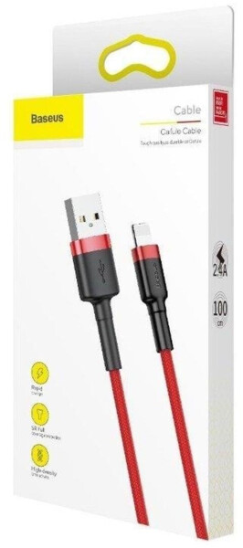 Baseus Cafule USB-Lightning-Kabel 2,4A 0,5m rot (CALKLF-A09), Bild 6