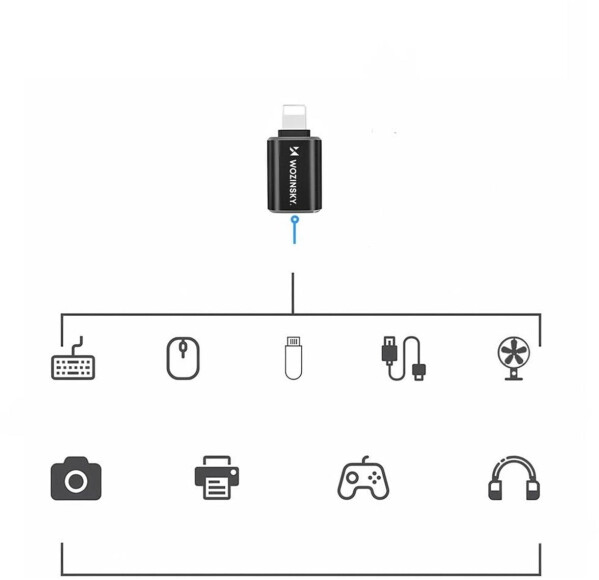 Wozinsky WALA-01 Lightning auf USB-A OTG Adapter, schwarz (WALA-01), Bild 8