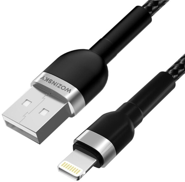 Wozinsky Geflochtenes USB-A auf Lightning Kabel 2,4A 1m, schwarz (hp_1025140), Bild 4