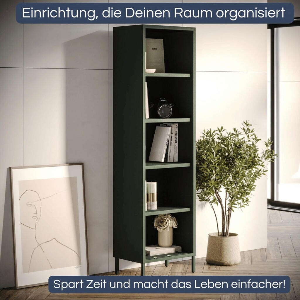 Jan Nowak MARIO Bücherregal Metall, 5 Ebenen, dunkelgrün, 180x50x35cm (DDT16-04) ab 260,90 € (Oktober 2026)
