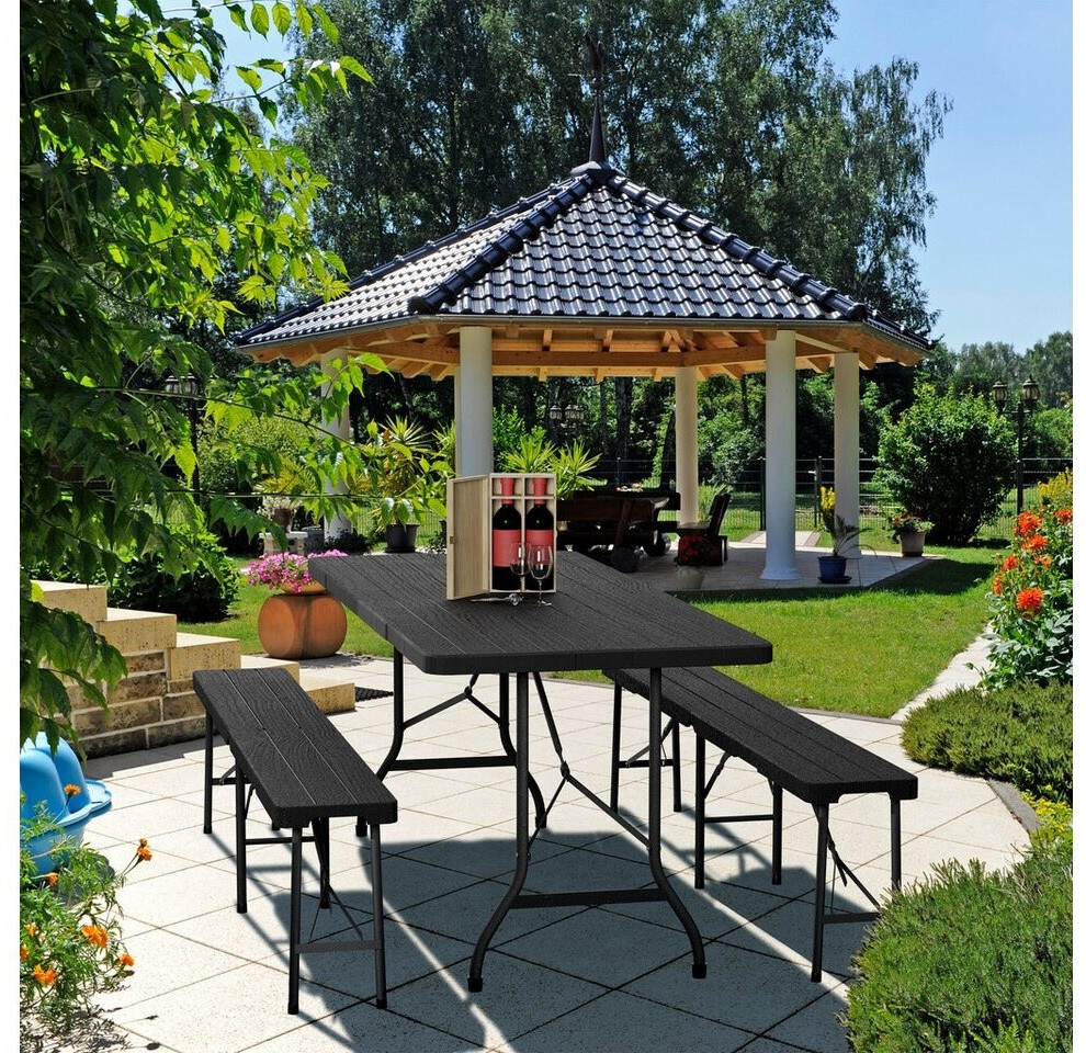 Relaxdays Gartentisch klappbar, rechteckig, 180x73x74cm, schwarz (Kunststoff/Metall) ab 57,59 € (Oktober 2026)