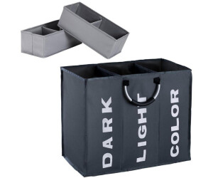 LuxusKollektion Wäschesortierer 3 Fächer 90L & 2 Stoffboxen, faltbar, dunkelgrau ab 66,99 € (Oktober 2026)
