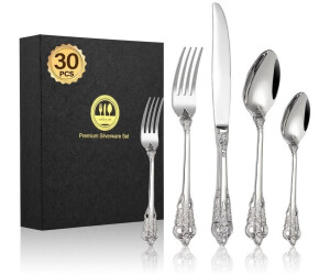LuxusKollektion Besteck-Set 30-teilig, Edelstahl, silber, geprägte Griffe, für 6 Personen ab 115,99 € (Oktober 2026)
