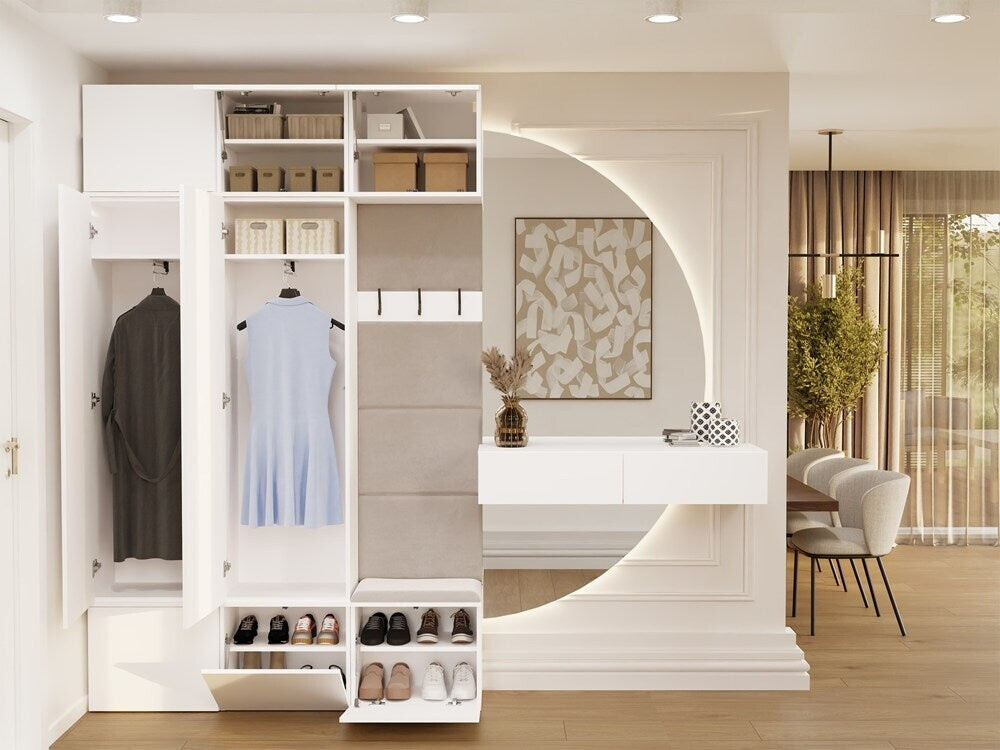 Top E Shop Haga III 2Sz1W Kleiderschrank-Set, 2 Schränke + 1 Kleiderständer, 150x35x238cm, weiß (M-MP-G-HAG-III/2Sz1W-BIA) ab 548,32 € (Oktober 2026)