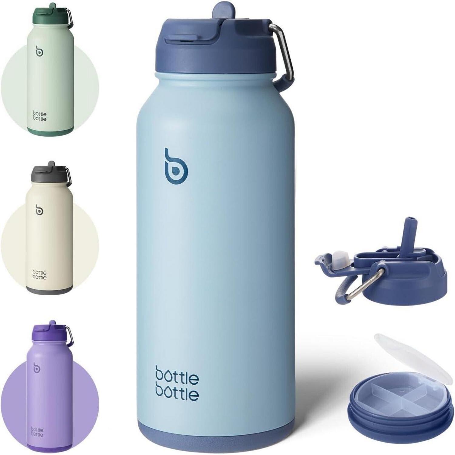 Rose Edelstahl-Isolierflasche mit Strohhalm 1L, doppelwandig, auslaufsicher ab 53,79 € (Oktober 2026)