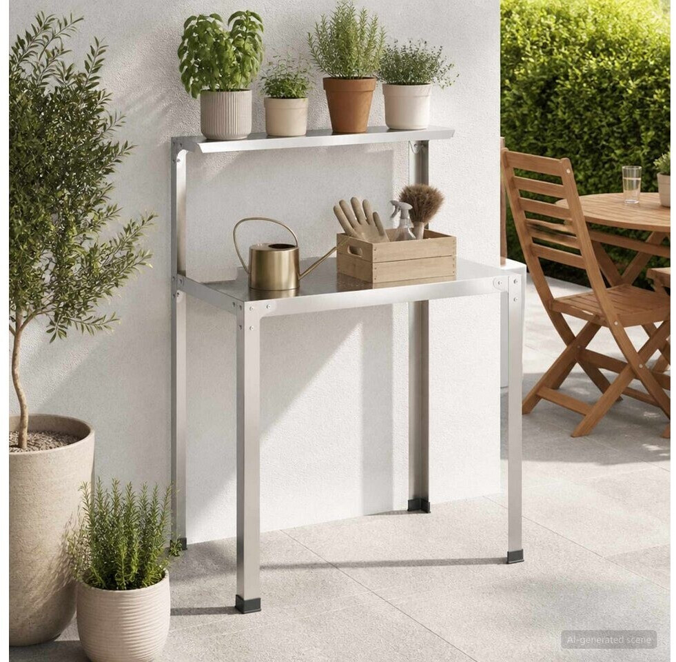 vidaXL Pflanztisch 80x50x104cm, Edelstahl, silber ab 128,99 € (Oktober 2026)