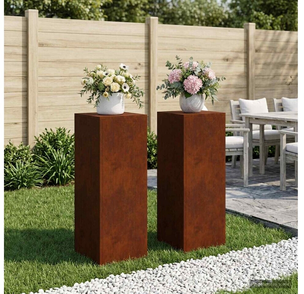 vidaXL Blumenständer 2er-Set Rostoptik 30x30x80cm Wetterfeststahl ab 76,99 € (Oktober 2026)