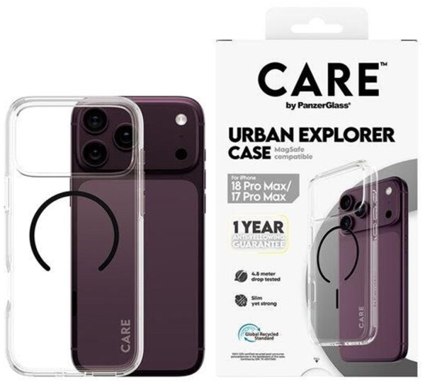 PanzerGlass Urban Explorer Case transparent, schwarz, MagSafe, iPhone 17 Pro Max (CR82267)