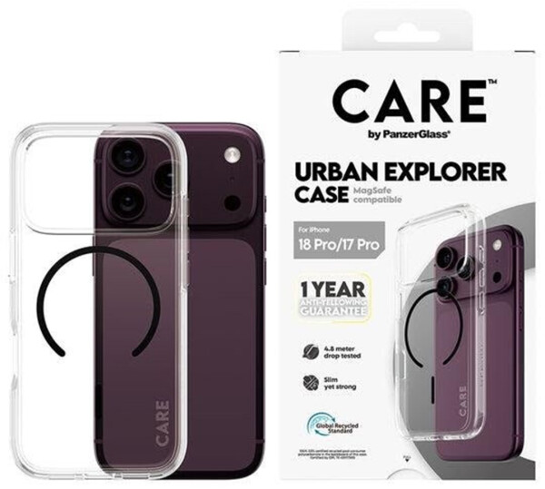 PanzerGlass Urban Explorer Case transparent schwarz MagSafe iPhone 17 Pro (CR04856)