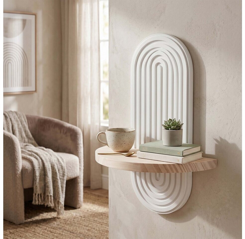 Relaxdays Wandregal Boho-Stil, Holz, 2er-Set (21,5x30x12cm) ab 21,99 € (Oktober 2026)