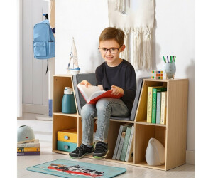 HomCom Kinderregal 2-in-1 Eckregal mit Sitzbank, 6 Fächer, grau (311-046V90ND) ab 62,90 € (Oktober 2026)