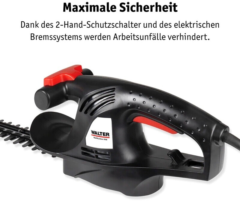 Wws WALTER WWS-EHS450-B02 Elektro-Heckenschere 450W, 408mm Schnittlänge ...