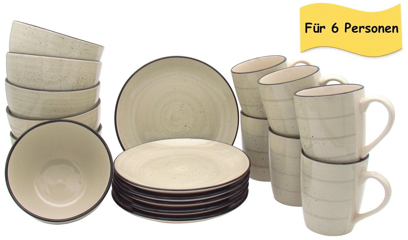 Steinwohn Geschirrset 18-tlg. 6 Personen Beige Keramik ab 39,99 € (Oktober 2026)