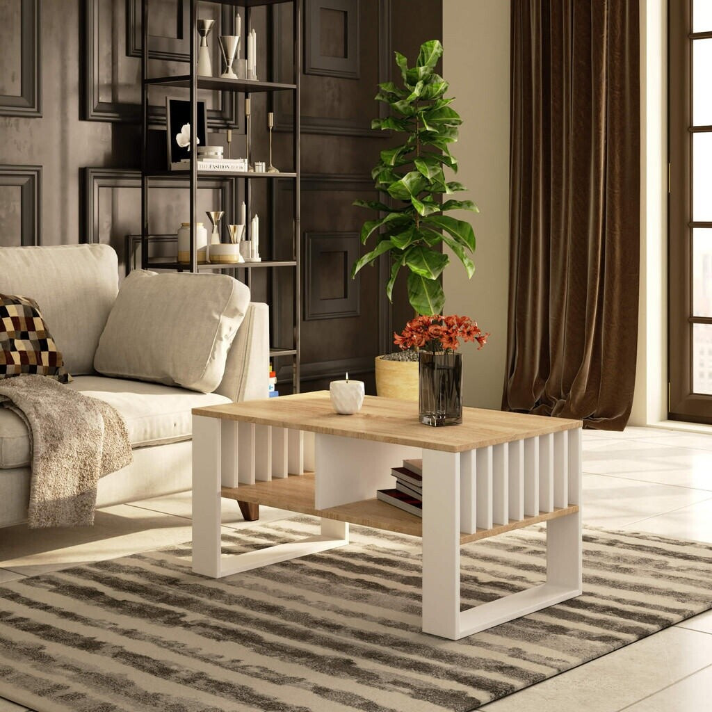 RAUMHIRSCH Rockford Couchtisch mit Stauraum, weiß/Sonoma Eiche, 92x53cm (800001324649) ab 106,90 € (Oktober 2026)