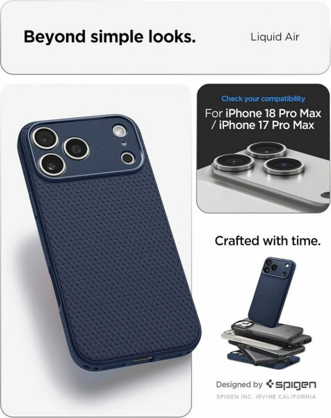 Spigen Liquid Air Case iPhone 18 Pro Max/17 Pro Max Navy Blue, Bild 7
