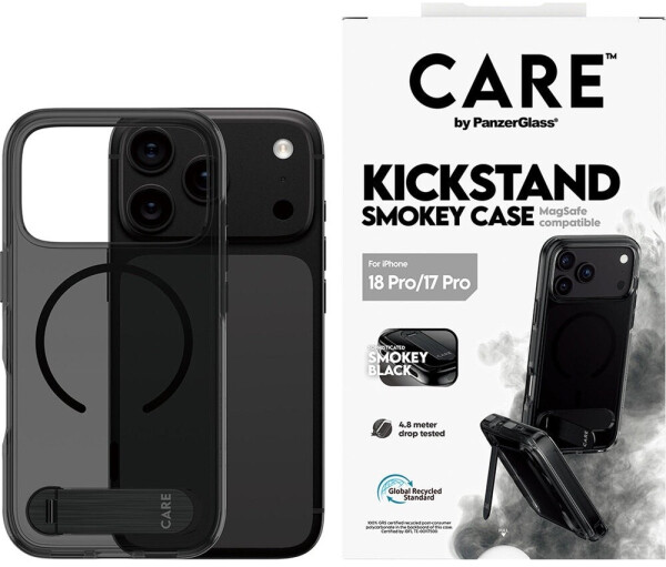 PanzerGlass CARE Kickstand Case Smokey schwarz MagSafe iPhone 18 Pro / 17 Pro (CR23365), Bild 7