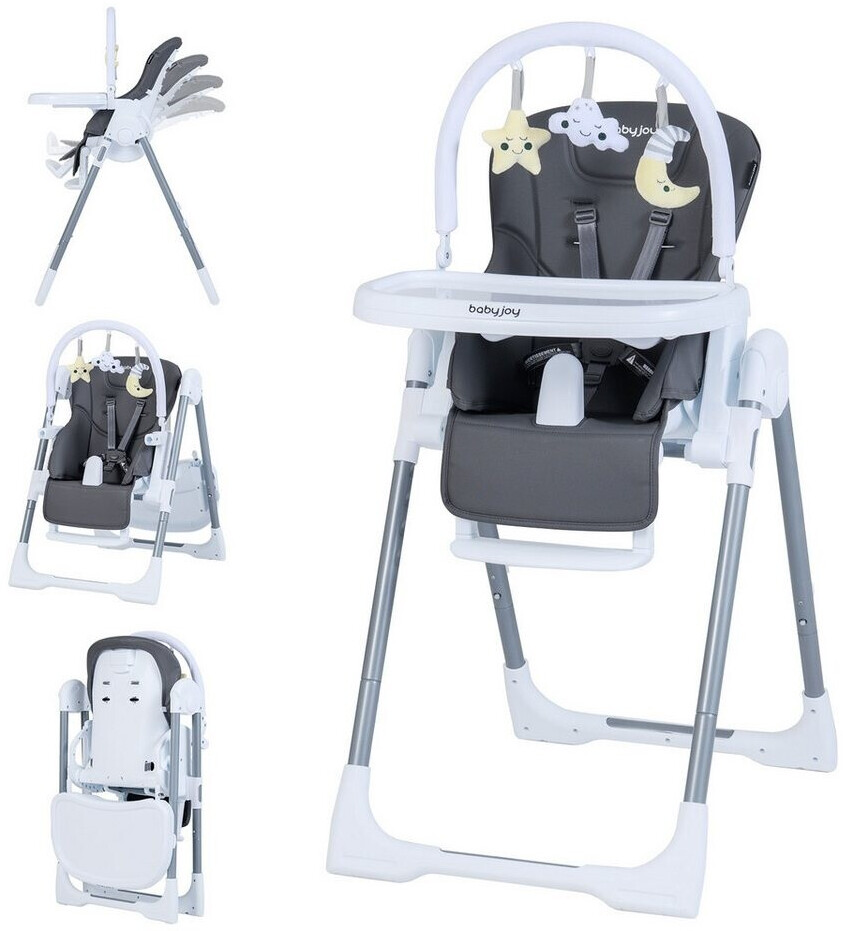 Costway Kinderhochstuhl klappbar, mit Liegefunktion, Spielbügel & Rollen, dunkelgrau ab 84,99 € (Oktober 2026)