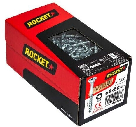 Rocket Vis VYNEX tête fraisée étoile acier zingué 6x50/30, boîte de 200 ...