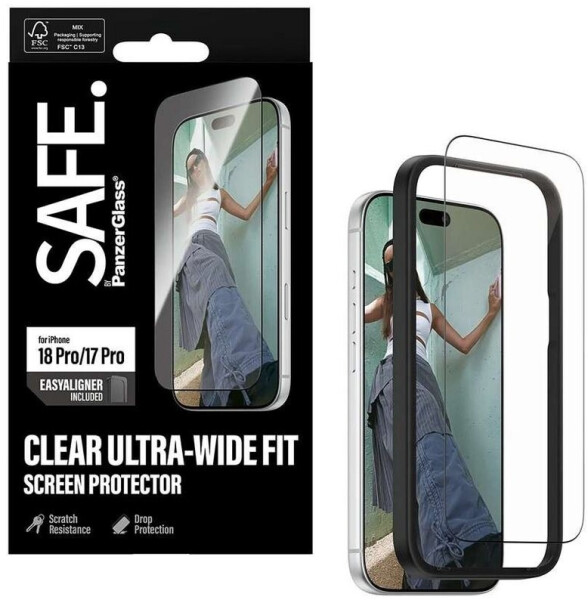 PanzerGlass SAFE. Screen Protector iPhone 18 Pro/17 Pro Ultra-Wide Fit mit Applikator (SA58865), Bild 5
