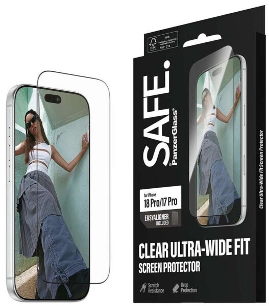 PanzerGlass SAFE. Screen Protector iPhone 18 Pro/17 Pro Ultra-Wide Fit mit Applikator (SA58865), Bild 6