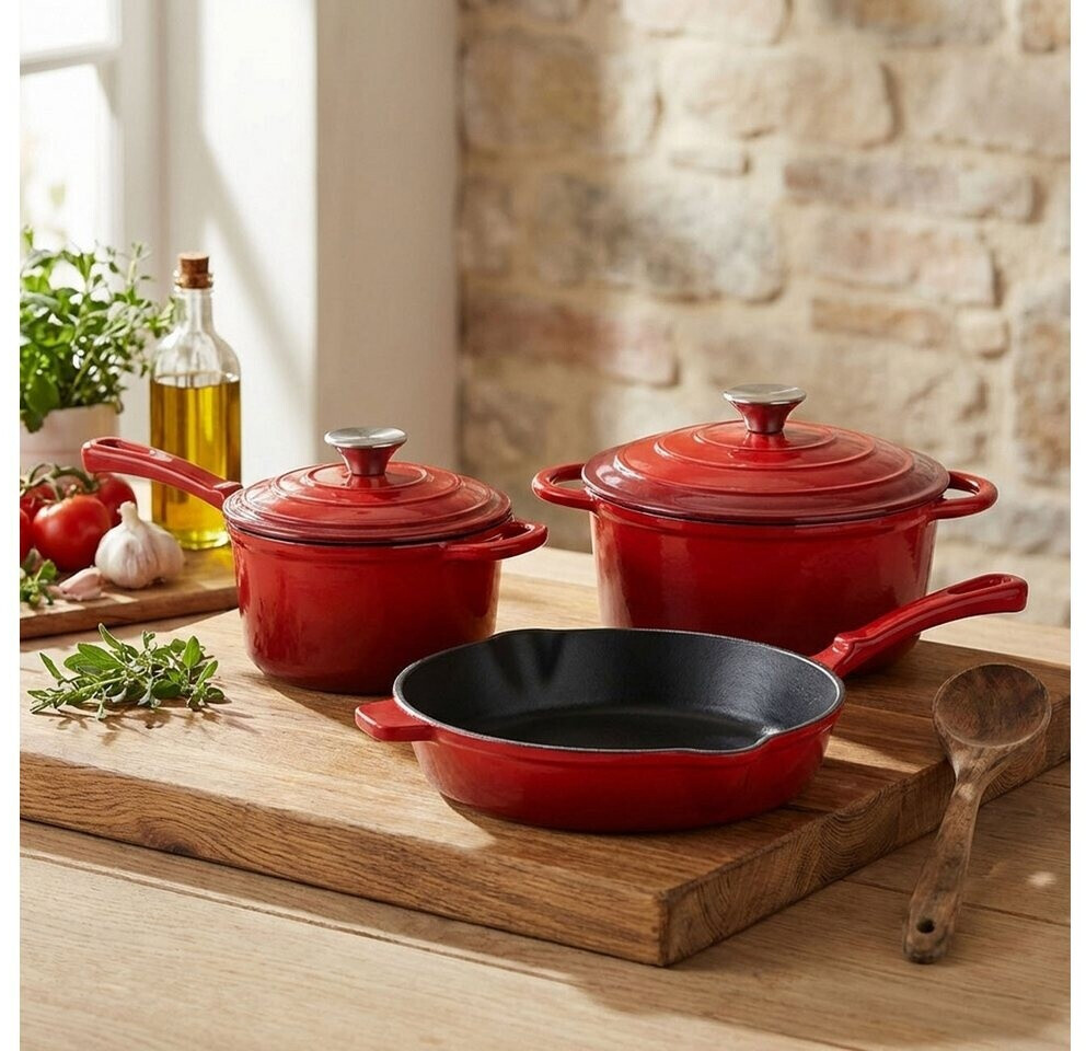 Casativo Profi Kochgeschirr-Set 3-tlg. Gusseisen Rot ab 79,99 € (Oktober 2026)