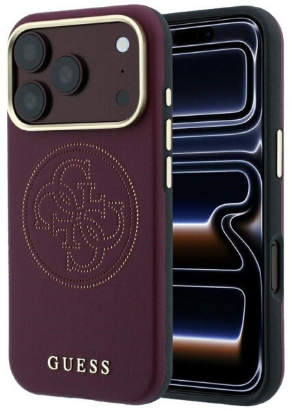 Guess Hülle Perforated 4G Gold Logo MagSafe Apple iPhone 18 Pro / 17 Pro Gold Rot