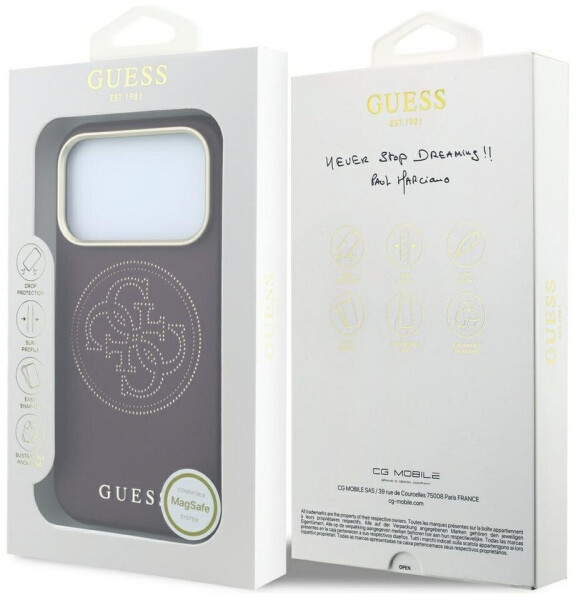 Guess Hülle Perforated 4G Gold Logo MagSafe Apple iPhone 18 Pro / 17 Pro Gold Rot, Bild 8