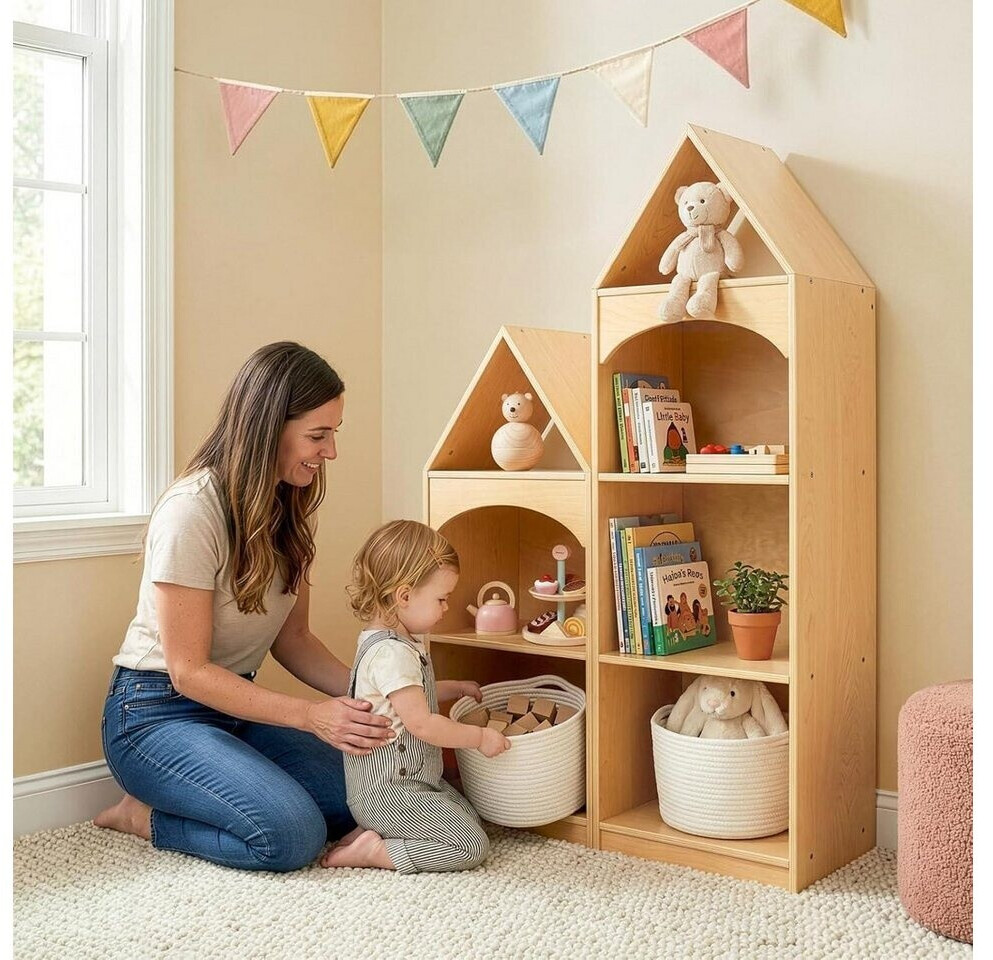 LuxusKollektion Kinderregal Hausform Holz, 4 Etagen ab 200,99 € (Oktober 2026)