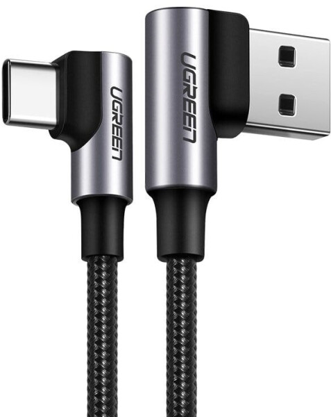 Ugreen USB-A auf USB-C Kabel, 90°, Nylon geflochten, QC3.0, 2m (20857)