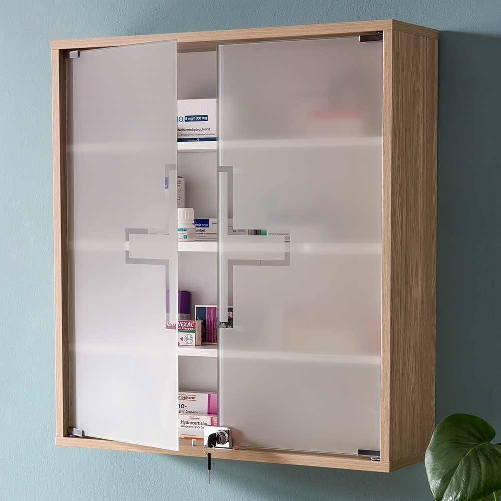 Pharao24 Medikamentenschrank mit Glastüren sicher abschließbar (10112715) ab 139,00 € (Oktober 2026)