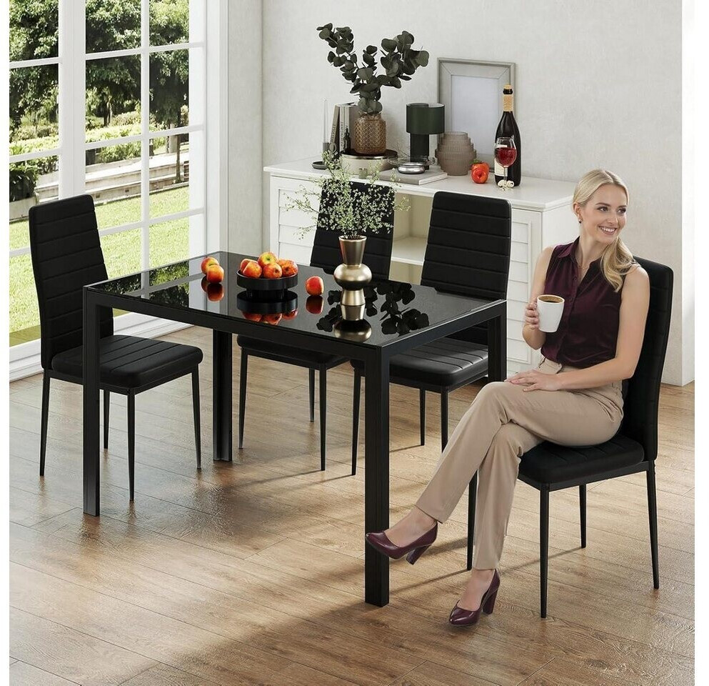 LuxusKollektion Esstisch Glas, rechteckig, schwarze Metallbeine, 120x70cm ab 184,99 € (Oktober 2026)
