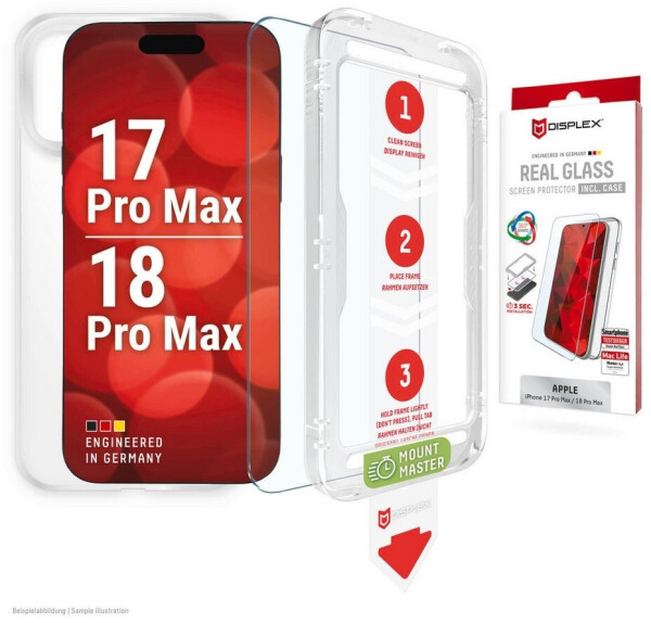 Displex Real Panzerglas + Schutzhülle iPhone 17 Pro Max / 18 Pro Max, transparent (02318)
