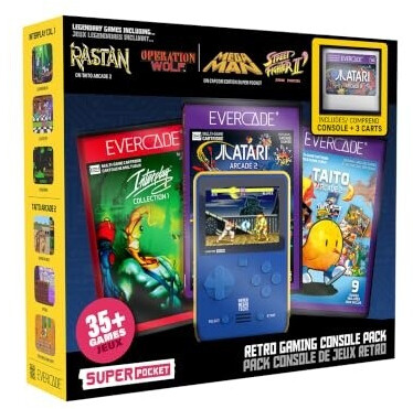 Blaze HyperMegaTech! Super Pocket Capcom Ediiton Retro Gaming Console Pack - Interplay Collection 1 + Atari Arcade 2 + Taito Arcade 2