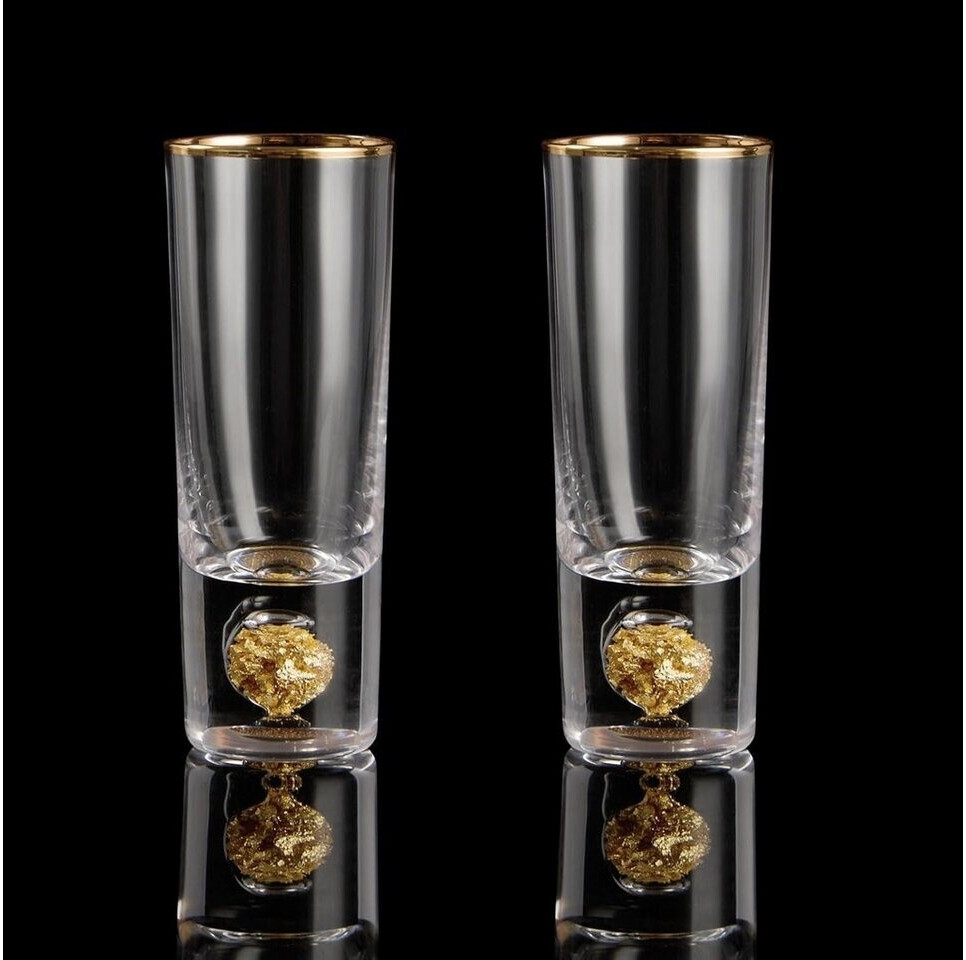 LuxusKollektion Kristall-Schnapsgläser 2er Set 6cl mit 24K Blattgoldflocken ab 57,95 € (Oktober 2026)
