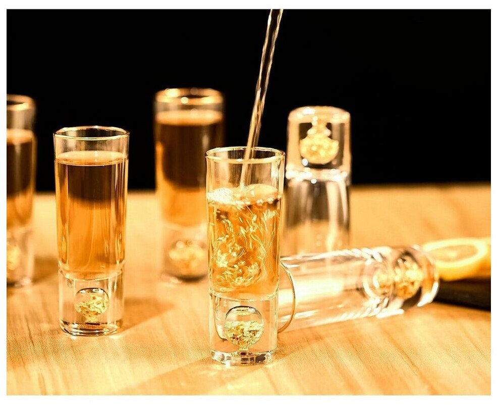 LuxusKollektion Kristall-Schnapsgläser 2er Set 6cl mit 24K Blattgoldflocken ab 57,95 € (Oktober 2026)