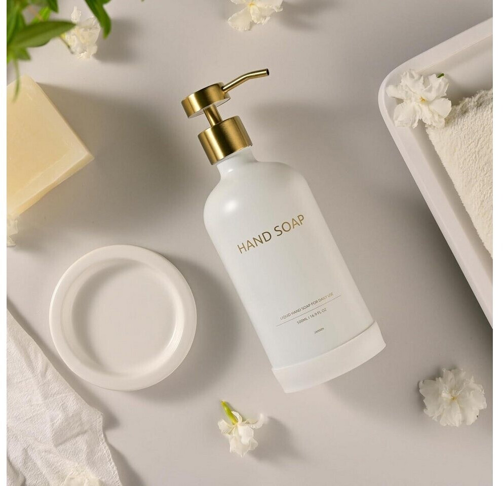 LuxusKollektion Seifenspender-Set mit Keramikschale, Glas, 500ml, weiß ab 73,99 € (Oktober 2026)