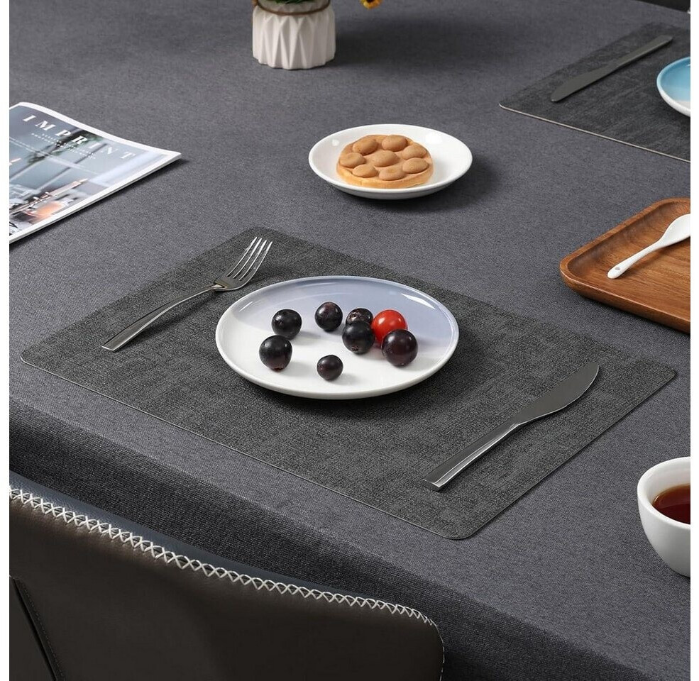 LuxusKollektion Tischsets abwaschbar, Kunstleder, grau/hellblau, doppelseitig, 4er Set ab 53,99 € (Oktober 2026)