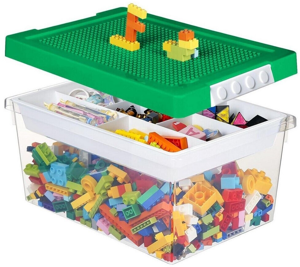 LuxusKollektion Spielzeugbox mit Deckel, Tablett & Bauplatte, 3er-Set, dunkelgrün ab 68,99 € (Oktober 2026)