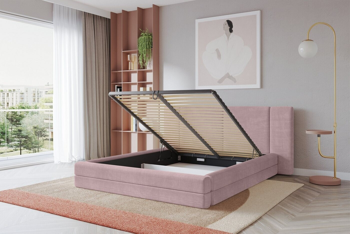 ALTDECOR TEVO Polsterbett mit Bettkasten und Lattenrost, 120x200cm, rosa (800002003653) ab 849,90 € (Oktober 2026)