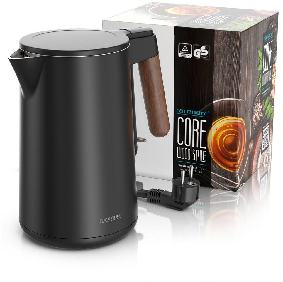 Arendo Wasserkocher Cool-Touch 360° 2200w 1,5l schwarz dunkler Holzgriff ab 31,65 € (Oktober 2026)